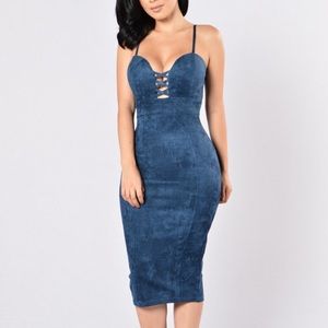 Navy blue midi dress